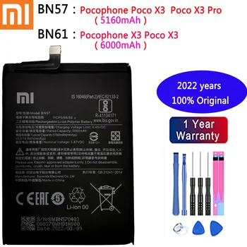 2022 Aasta Uus BN57 BN61 Originaal Aku Xiaomi Pocophone X3 POCO X3 / X3 Pro Asendamise Patareid + Tööriistad