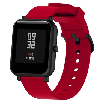 Silikoon Sport Rihma Xiaomi Huami Amazfit Piiripunkti Mi Tempo Lite Smart Watch 20MM Asendamine Bänd Käevõru Smart Accessory must