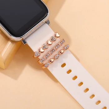 Watchband Ringi Võlusid jaoks Silikoonist Rihm Lihtne Süda Disain Võlu Tarvikud Iwatch Käevõru Läikivad Küüned Ehted Võlusid