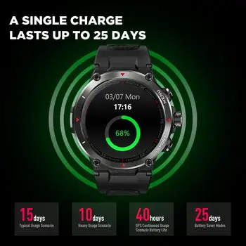 2022 Zeblaze Stratos Smart Watch 24h Health Monitor 5 ATM Pikk Aku Eluiga GPS-Veekindel Sport Watch GPS Andurid Tarvikud