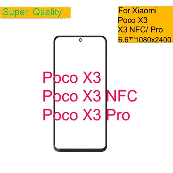 10tk/Palju Xiaomi Poco X3 NFC Puutetundlik Paneel Välimiste Klaasist Objektiiv Poco X3 Pro LCD Klaasist Esiosa Koos OCA Liimi