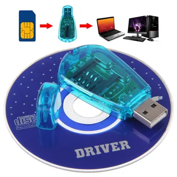 Sinine USB SIM Kaardi Lugeja Koopia/Cloner/Kirjanik/Backup Kit SIM-Kaardi Lugeja GSM-CDMA SMS Backup + CD Ketas