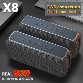 100%XDOBO X8 Suure võimsusega 60W Bluetooth kõlar IPX5 Veekindel kaasaskantav veerus super bass DSP subwoofer music center heli tulp