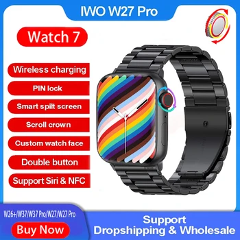 2022 Uus IWO W27 Pro Smart Watch Seeria 7 Traadita Laadimise Bluetooth Kõne poolitatud Ekraanil PIN-koodi Lukustuse Smartwatch 14 Toetada Siri NFC