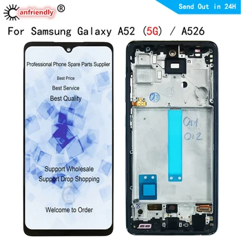 LCD Samsung Galaxy A52 5G 2021 SM-A526B A5260 A526W A526U LCD Ekraan Touch panel Digitizer Koos Raami Kokkupanek