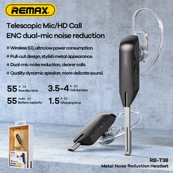 Remax RB-T38 Kõne Müra Vähendamise Reguleeritav Earhook Äri-Traadita Kõrvaklapid Oem Bluetooth Kõrvaklappide