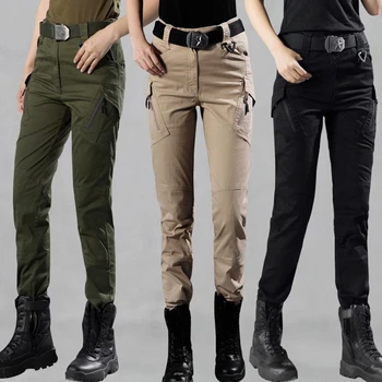 Uus 2021 Sõjalise Moe-Salenemisele Püksid Naiste Multi-tasku Sirge Puuvill Matkamine Püksid Väljas Armee Roheline Tactical Püksid