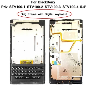 100% Orig + klaviatuuri BlackBerry Priv STV100-1-2-3-4 Metal Ees Keskel LCD Ekraan Korpus Raami Bezel Šassii Asendamine