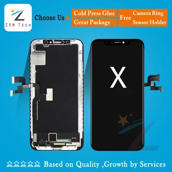 Amoled iPhone X OLED LCD iPhone X TFT Tianma Ekraan 3D Touch Digitizer Assamblee Ekraani Asendamine Tasuta Shipping