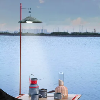 Multifunktsionaalne Camping Lamp Pole Eemaldatav Maa Desktop Millega Laterna Seista Toetuse Kerge Rippuvad Omaniku Väljas Matkamine