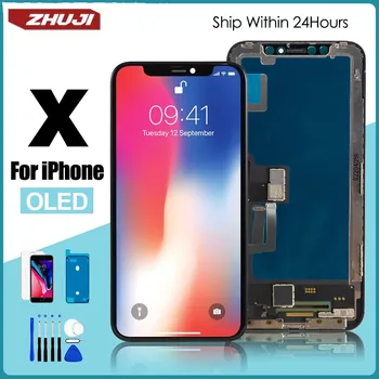 OLED LCD iPhone X XS XR 11 Pro Max No Surnud Pixel With 3D Puutetundlik Digitzer Assamblee Asendaja Iphone X Ekraani