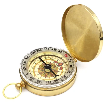Telkimine, Matkamine Messing Kuld Kompass Taskukella Retro Kaasaskantav Kompass, Navigatsioonituled Väljas Alumiinium Kompass