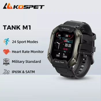 KOSPET TANK M1 Ultra Smartwatch 5ATM IP69K Veekindel Fitness vererõhku Jälgida, Bluetooth Black Smart Olge Mehed Naised