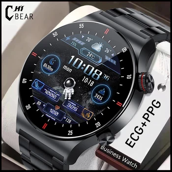 ChiBear Uus Bluetooth Helistamine Smart watch Mehed AMOLED EKG + PPG Veekindel Pöörlev Nupp Mehed Smartwatch Sport Fitness Tracker+ Kast