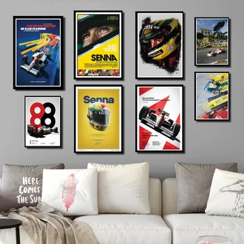 Täiuslik JL Plakat Ja Prints Hot Ayrton Senna F1 Valem maailmameister Seina Art Maali-Kaasaegse Kodu Decor seina kleebised