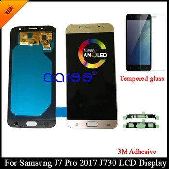 Testitud AMOLED Samsung J7 Pro 2017 J730 LCD Ekraan Samsung J7 2017 J730F LCD Ekraan Touch Digitizer Assamblee + Liim