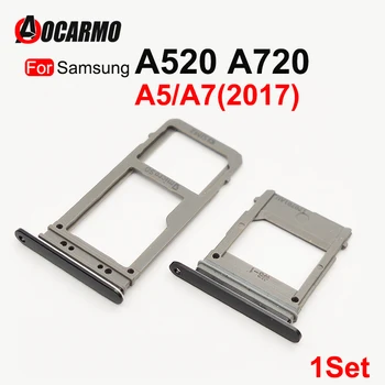 Aocarmo SIM-Kaardi Salve Samsung Galaxy A520 A720 A5 A7 2017 Ühe Dual SIM-Kaardi Lugeja Sim Tray Omanik SD Pesa