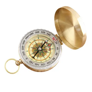 Puhas Vask Klapp Kompass Väljas Multi-function Metallist Kompass Helendav taskukella Stiilis Messing Kompass