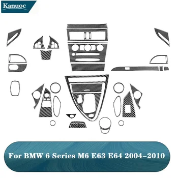 Süsinikkiust Must Kleebised Auto Interjöör Dekoratiivsed Aksessuaarid BMW 6-Seeria E63 M6 E64 2004 2005 2006 2007 2008 2009 2010