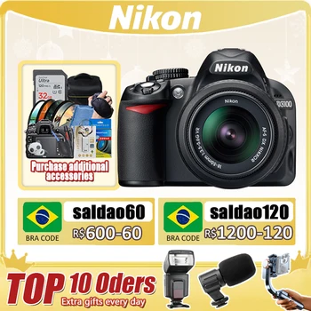 Nikon D3100 14.2 megapiksline DX-formaadis CMOS sensor, 1080p HD DSLR Kaamera koos 18-55mm Objektiivi