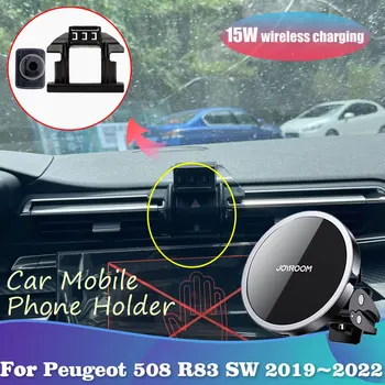 Telefoni Hoidik Peugeot 508 R83 SW MK2 PSE 2019~2022 Magnet Air Vent Clip Support Traadita Laadimine Salve iPhone Tarvikud