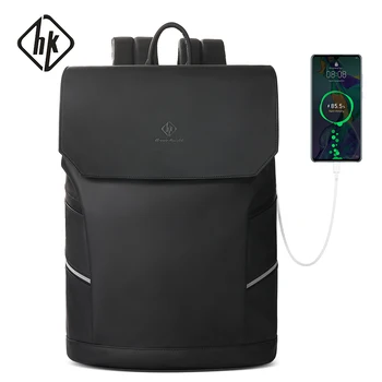 HK Luksus Meeste Seljakott 15,6 tolline Sülearvuti Laadimine USB Veekindel Relective Klapp Seljakott ärireisid Ja Kooli