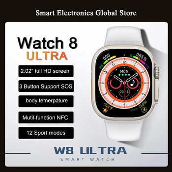 Smartwatch Seeria 8 Ultra Mehed Smart Watch 8 NFC Keha Temperatuuri veresuhkru SOS Veekindel Naiste Spordi Vaadata PK HW8 DT8
