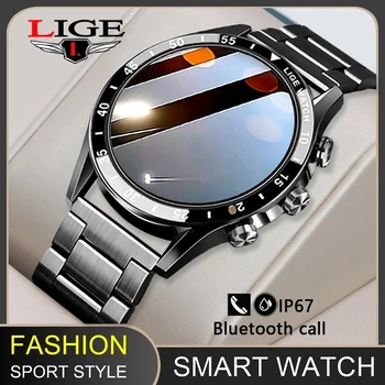 LIGE 2022 Uus Bluetooth Helistamine Smart Watch Mehed tervisespordi-Tracker Terasest Bänd Kellad Täis Touch Veekindel IP67 Smartwatch Mehed
