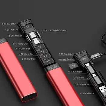 Multi-funktsioon BUDI Smart-Adapter Kaardi Ladustamise andmekaabel USB-Box Universaalne 15w Juhtmeta Laadija IPhone Huawei Kaasaskantav
