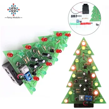 3D Christmas Tree LED DIY Kit Elektrooniline PCB Pardal LED Moodul Circuit Punane Roheline Vilkuma Elektroonilise Suite Puhkus Decor