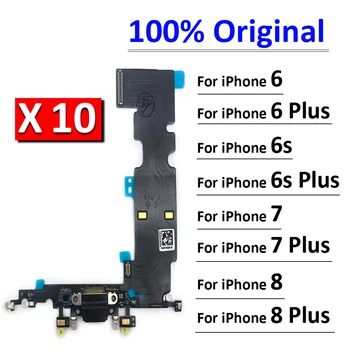 10tk/Palju, Originaal iPhone 6 6S 7 8 6G 7G 8G Pluss Dock Connector USB-Laadija Laadimise Juhatuse Port Flex Kaabel Mikrofon Juhatus