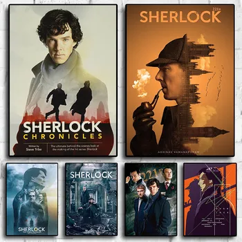 Briti detektiiv kuritegevuse tabas TV seeria Sherlock home art magamistoas seina decor maali poster home decor HD lõuendile printida plakateid