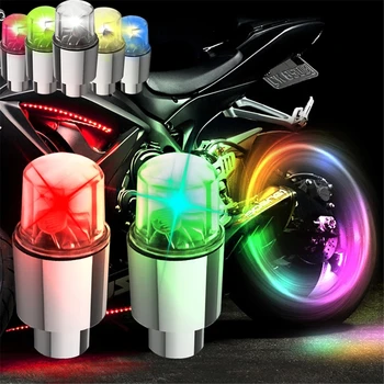 2/4TK Auto rattal LED Valgus Motocycle Bike Kerge Rehvi Ventiili Kork Dekoratiivsed Laterna Tuled Rehvi Ventiili Kork Flash Rääkis Neoon Lamp
