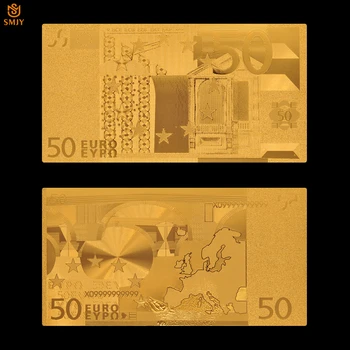 Euro Kuld Pangatähtede Värvilised 50 Euro kullatud Euro Arved paberraha Kaetud 24k Kuld Väärtus Kogumine