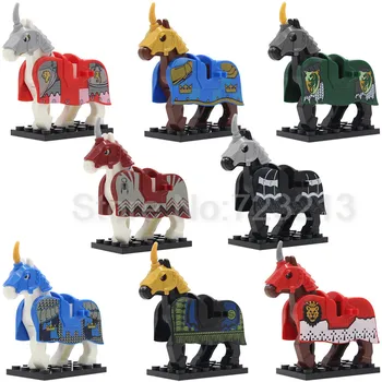 Sõda Ratsu Hobune Mini Nukud Ühtse Müük Keskaegne Rooma Vintage Rüütlid Seeria Ehitusplokid Mänguasjad Lastele X0158