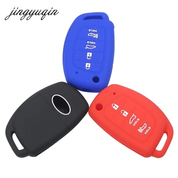 jingyuqin 30pcs/palju 4 Nuppu Flip Silikoon Võtme puhul HYUNDAI ix45 Santa Fe Remote Key Cover Fob Kaitstud Omanik Car Styling