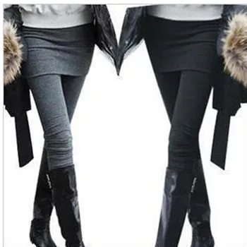 Üks Tükk Naiste Seelik Retuusid Sügis Fashion Tahke Footless Legging Seelik Koos Püksid Kõhn Boot Püksid vabaajarõivaste MS-002
