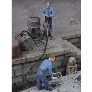 1/35 vaik die-casting tootmine sõdur mudel II Maailmasõja bensiin täitmine töötaja rühm valge mudel
