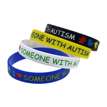 OBH 50TK ma Armastan, Keegi, kellel on Autism Silikoon Kummist Käevõru Multicolour Puzzle Logo