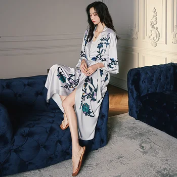 2022 Uus Satiin Sifonki Pidžaama Naiste Suvel Suured Jää-Silk, Hele Luksus Hall Nightgowns Hommikumantel Sleepwear