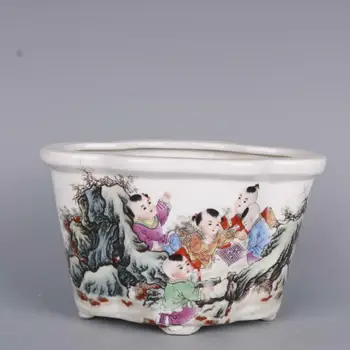 Hiina Jingdezhen Famille Tõusis Portselan Joonis Lugu Disain Lillepoti 7.8 tolline Muster Saadetud Juhuslikult