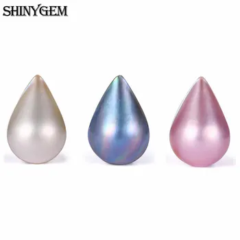 ShinyGem 9*13/12*17mm Vee Tilk Loomulik Mabe Pearl kivi ümber Aurora Sinine/Roosa/Läikiv Valge Looduslik Pärlmutter Pärlitega Ehete Tegemine