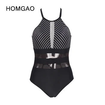 HOMGAO Seksikas Ühes Tükis Ujumistrikoo Naiste Ujumisriided Silma Triibuline U-Backless Bodysuit Beachwear Brasiilia ujumispüksid 2022 Monokini