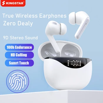 KINGSTAR Traadita Bluetooth-5.1 Kõrvaklapid Müra Vähendamise Sport Kõrvaklapid koos Mic-Touch Stereo, Bass Gaming Headset TWS Earbuds
