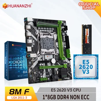 HUANANZHI 8M F LGA-2011-3 Emaplaat Intel XEON E5 2620 V3 1*8G DDR4 NON-ECC memory combo kit komplekt