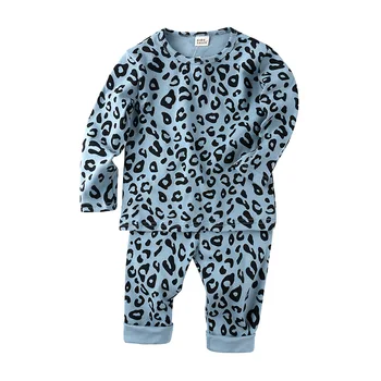 Kevad-Sügis Beebi Poistele Tüdrukute Pidžaama Komplekt riideid Lastele, Lapsed Prindi Leopard Sleepwear Lounge Kandke Puuvillast Tüdrukute Õhtu Kleit