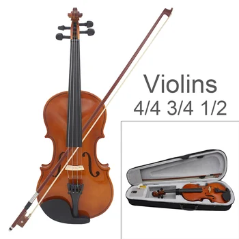 4/4 3/4 1/2 1/8 Vastupidav Akustiline Viiul, Värv Looduslik / Must Viiul Viiulile Algaja Kohtuasjas & Vibu & Rosin