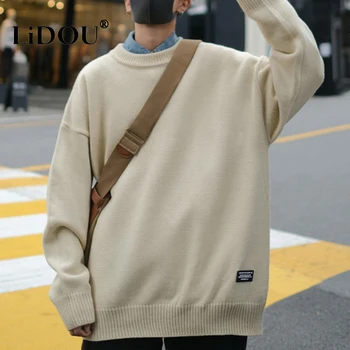 Sügis-Talve Uus Mood Korea Stiilis Vabaaja Kampsun Mees, Lihtne Kudumise Värviga Hoida Soe Pullover Mees Streetwear Riided