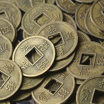 1/100tk Antiik Fortune Raha Mündi Õnne, Õnne, Rikkust, Hiina Feng Shui Õnnelik Ching/Vana-Münte Kehtestatud Haridus-Kümme Keisrid