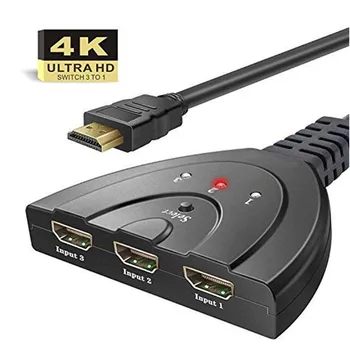 4K 2K 3x1 HDMI Cable Splitter HD 1080P 4096 3840 Video Vahetaja Adapter 3 Sisend Port USB Hub Xbox DVD-HDTV TV PC Sülearvuti